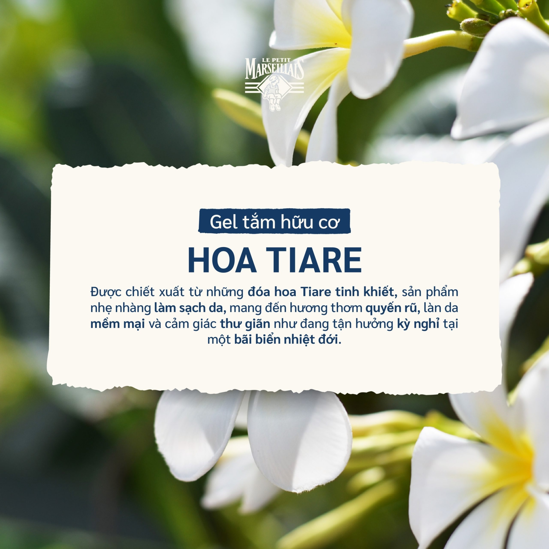 Sữa Tắm Và Ngâm Bồn Dạng Kem Le Petit Marseillais - Hương Hoa Tiare - Dịu Nhẹ 650ml